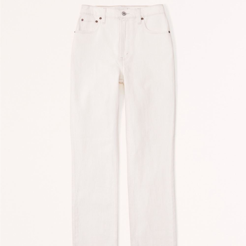 Abercrombie Curve Love Ultra High Rise 90s Straight Jean - Cream
